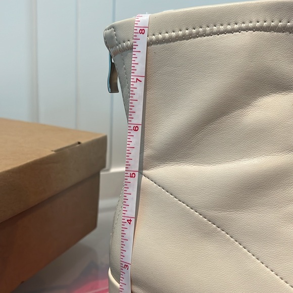 Larosa cream colored short boot with gold buckle accent - Picture 6 of 6